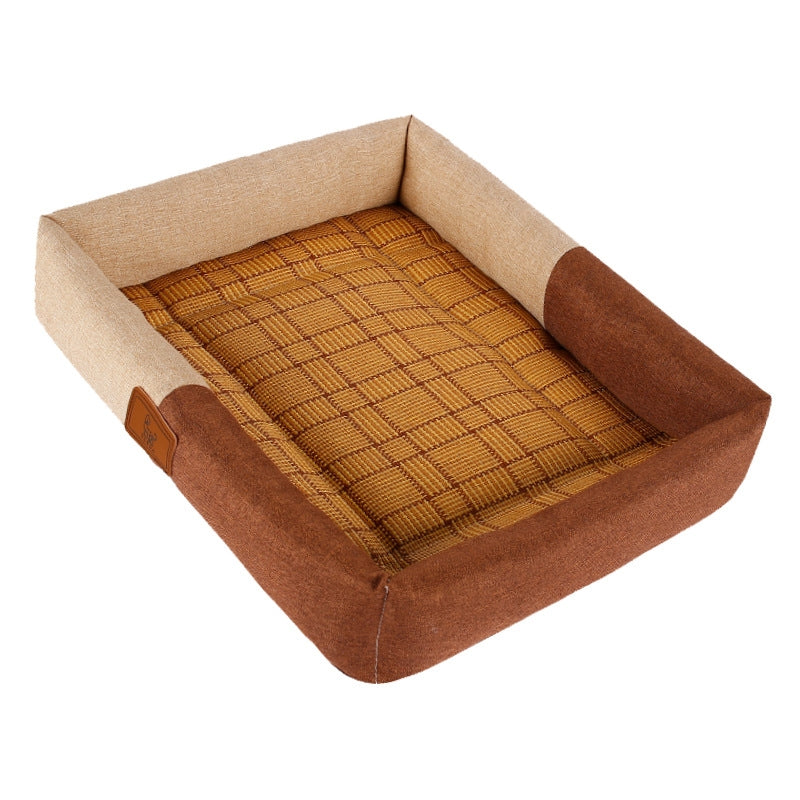 YD-XD03 Summer Pet Breathable Cooler Mat Pet Bed, Size: 60x50cm(Coffee Khaki)