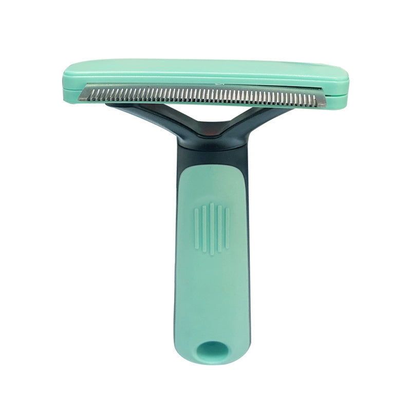 Pet Automatic Hair Removal Comb Curved Cat and Dog Open-knot Comb(Green)