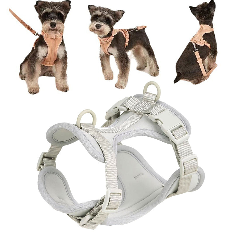 Pet PVC Strap Macaron Color Dog Chest Strap, Size: L(Gray)