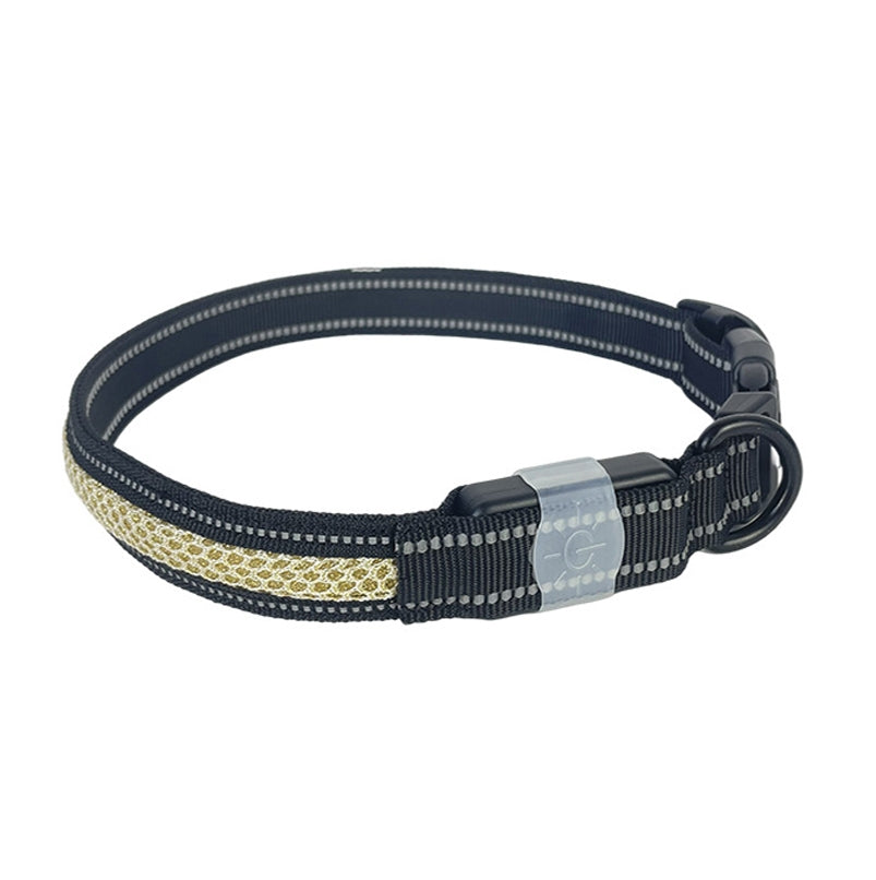 LED Rechargeable Wear-resistant and Waterproof Pet Lighting Collar, Size: L(Black)