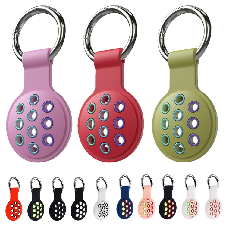 2 PCS  Contrast Color Perforated Silicone Case for AirTag Tracker, 01, 02, 03, 04, 05, 06, 07, 08, 09, 10, 11, 12, 13, 16, 17, 18