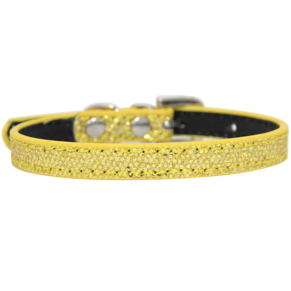 1.0 x 25cm Glitter Diamond Cat Neck Collar Decorative Supplies, Color: No Diamond Golden