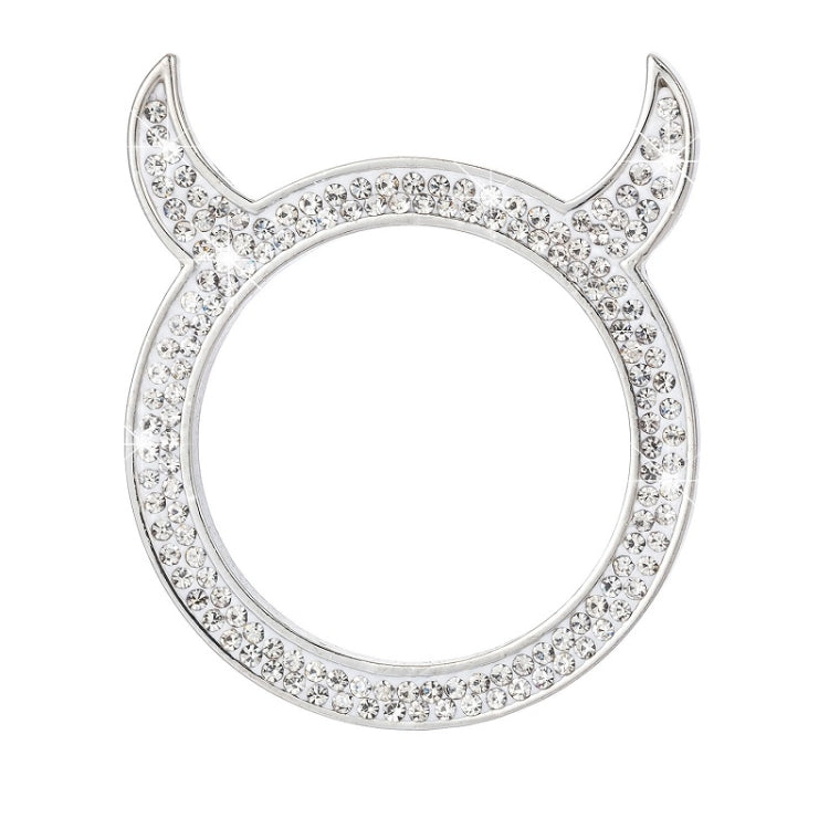 2 PCS Car Starter Button With Diamond Small Devil Decorative Ring