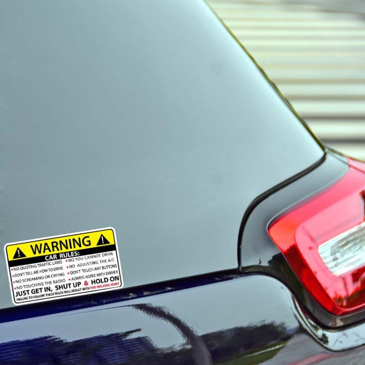 Car Safety Warning Rules Sticker, Safety Warning |... – Bulky Mart