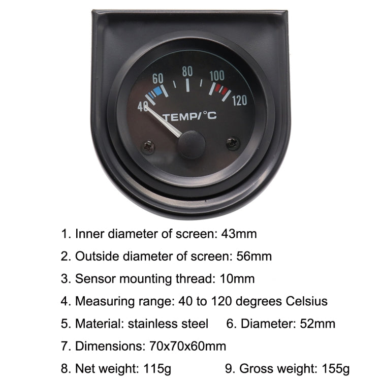 B741 52mm General Car Meter Modified Water Temperature... – Bulky Mart