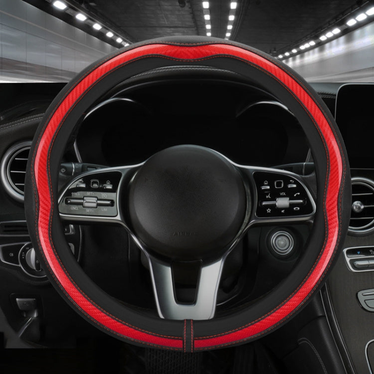 Car Steering Wheel Carbon Fiber Breathable Wear-resistant Leather Case