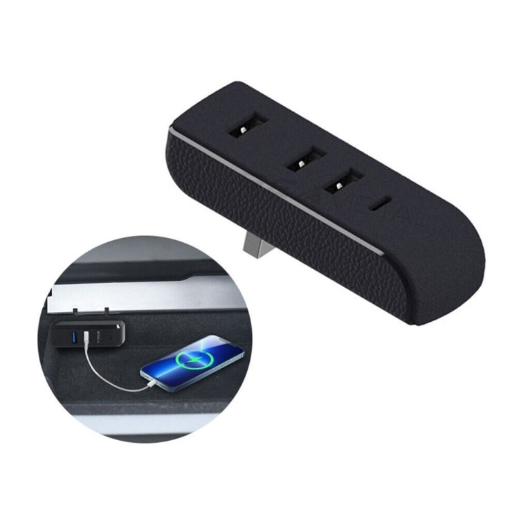 For Tesla Model 3/Y Car AH37 3 USB +1 Type-C/USB-C Port Hub Docking
