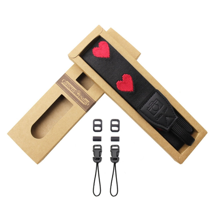 Embroidered Heart Pattern SLR Camera Strap Mirrorless Camera Love Lanyard