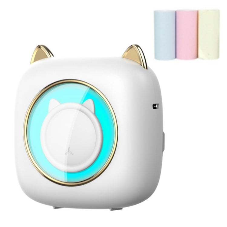 C23 Seven Colors Atmosphere Breathing Light Wireless Thermal Printer, C23 White+5 Rolls Thermal Paper, C23 White+3 Rolls Color Paper, C23 Blue+3 Rolls Color Paper, C23 Blue Standard, C23 Blue+5 Rolls Thermal Paper