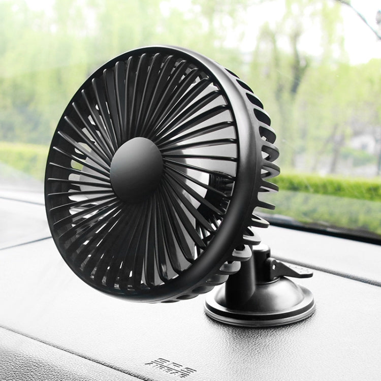 SUITU 12V/24V Mini Car Fan USB Charging Single Head Fan 360 Degree