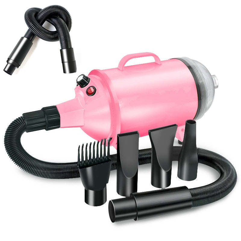 2100W Dog Dryer Stepless Speed Pet Hair Blaster With Vacuum Cleaner 220V UK Plug(Pure Pink)