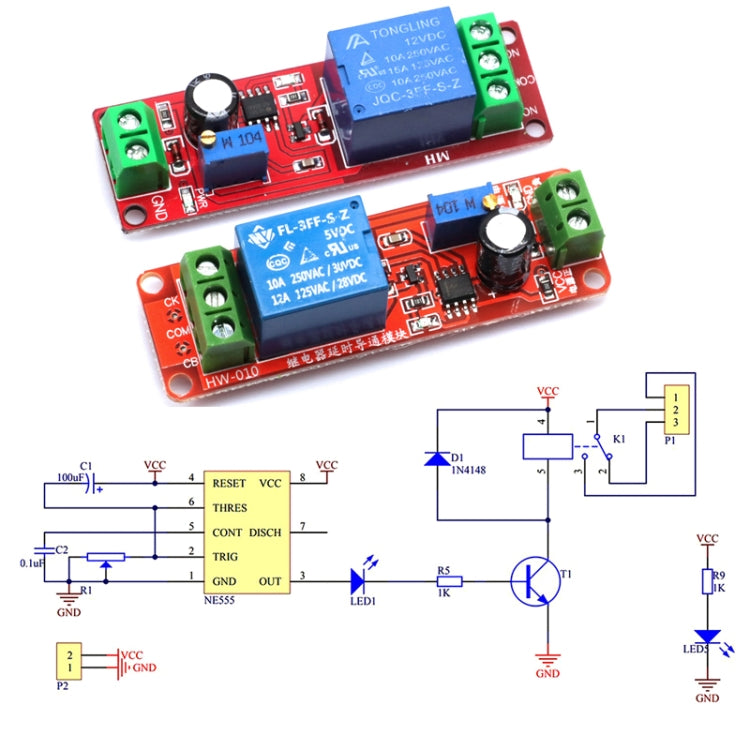 NE555 Time Relay Shield Timing Relay Timer Control Switch Car Relays ...