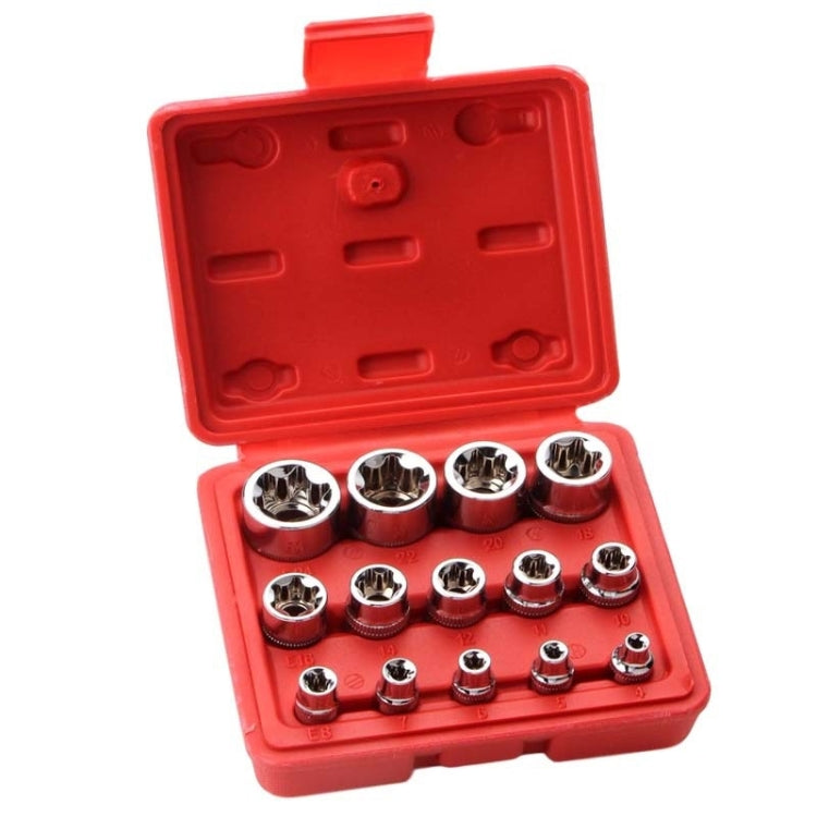 14pcs/set E-type 6-corner Plum Blossom Socket Combination Car Repair