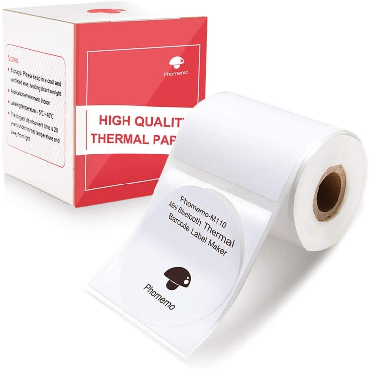 For Phomemo M110 / M200 140pcs /Roll 50x50mm Round Self-Adhesive