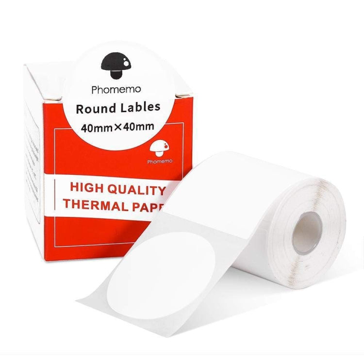 For Phomemo M110 / M200 180pcs /Roll 40x40mm Round Self-Adhesive