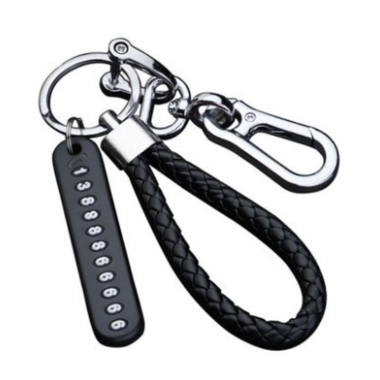 Car Key Anti Lost Woven Lanyard Pendant Keychain Cell Phone Number