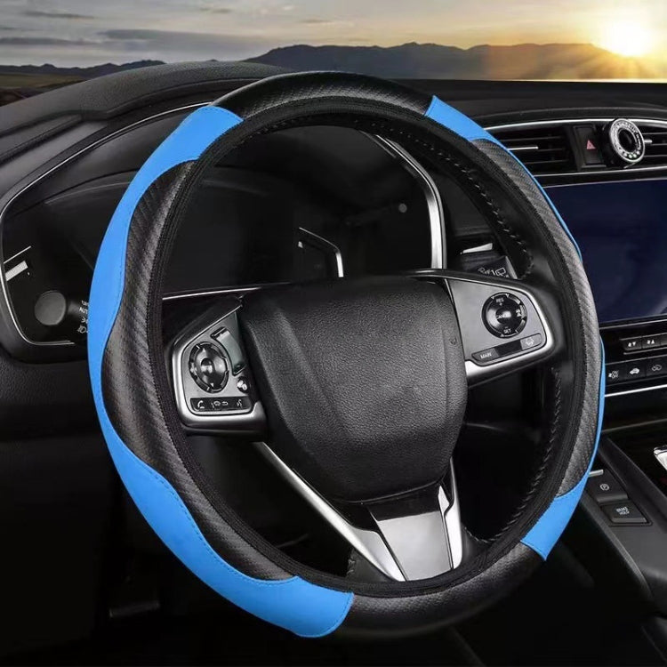 39cm Carbon Fiber Elastic Leather Without Inner Ring Car Steering