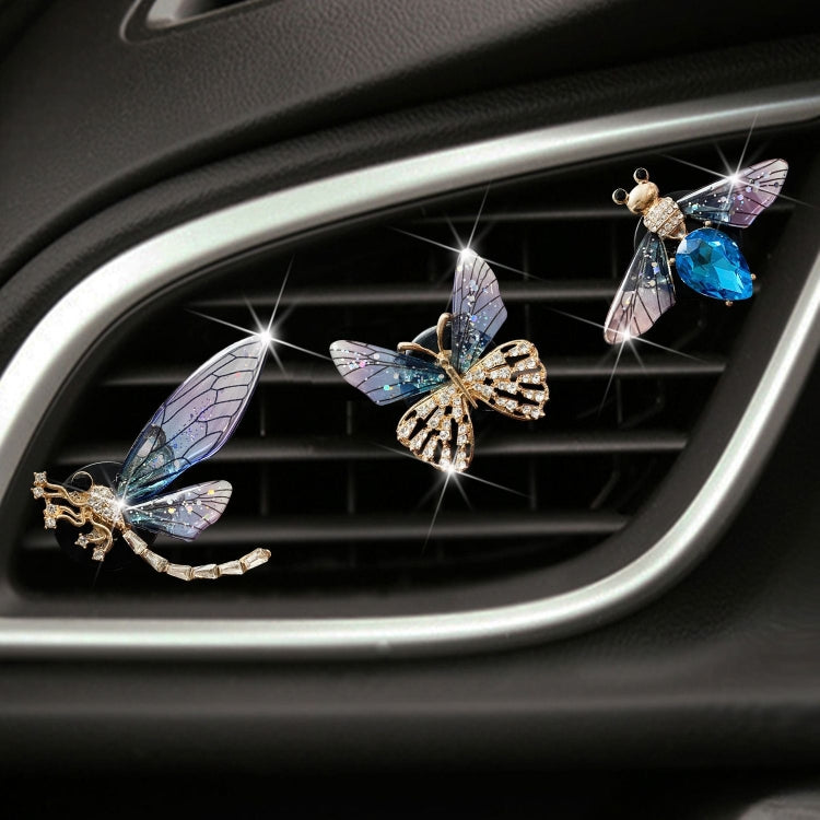 3pcs/set Metal Butterfly Dragonfly Bee Car Air Vent Aromatherapy