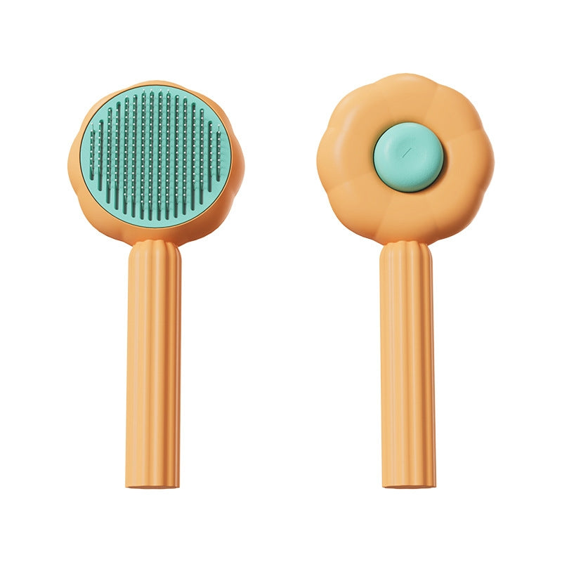 Sunflower Pet Comb Cats Hair Removal Massage Needle Brush(Orange)