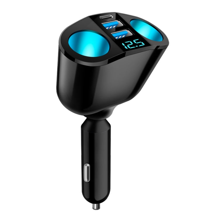 Dual USB Type-C Real-time Digital Display Cigarette Lighter Expansion