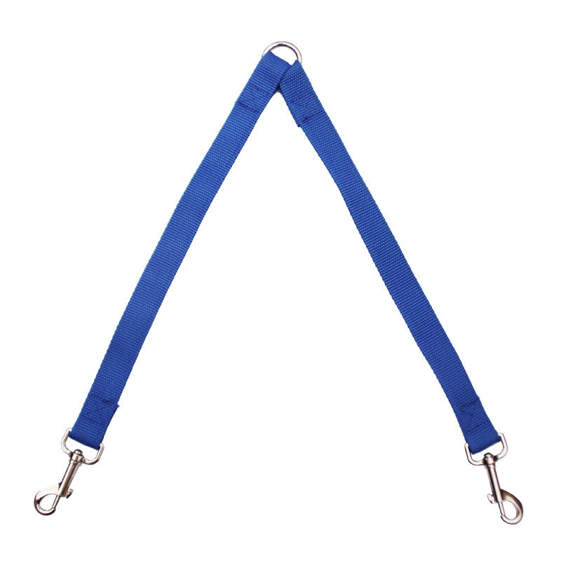 Small Pet Dual-Headed Tow Leash One Tow Two Hook And Loop Fastener(Blue)