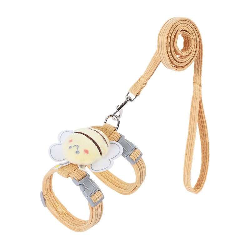 Cats Leash Anti-breakaway Outdoor Adjustable Chest Back Cats Leash, Size: S(Yellow)