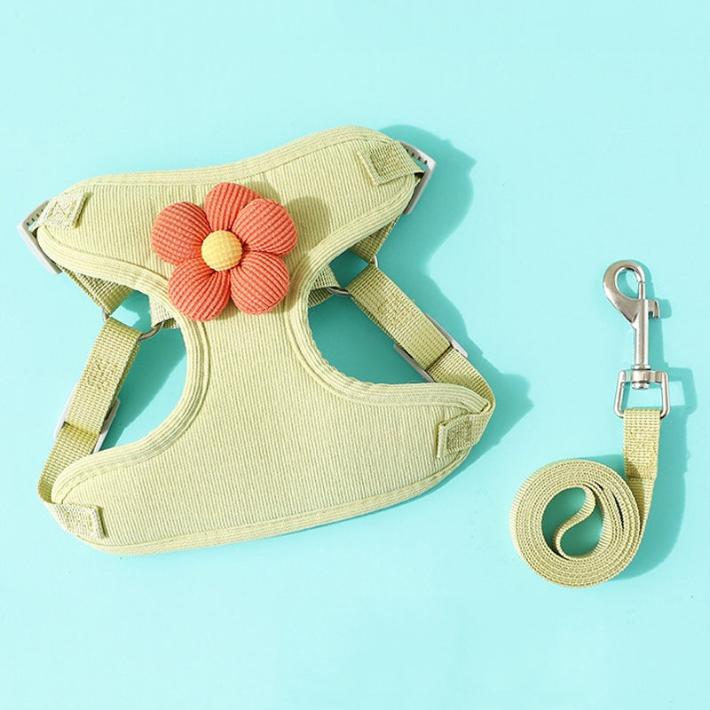Pet Puppy Dog Leash Vest Teddy Chest Belt Chain Dog Walking Leash, Size: S(Green)