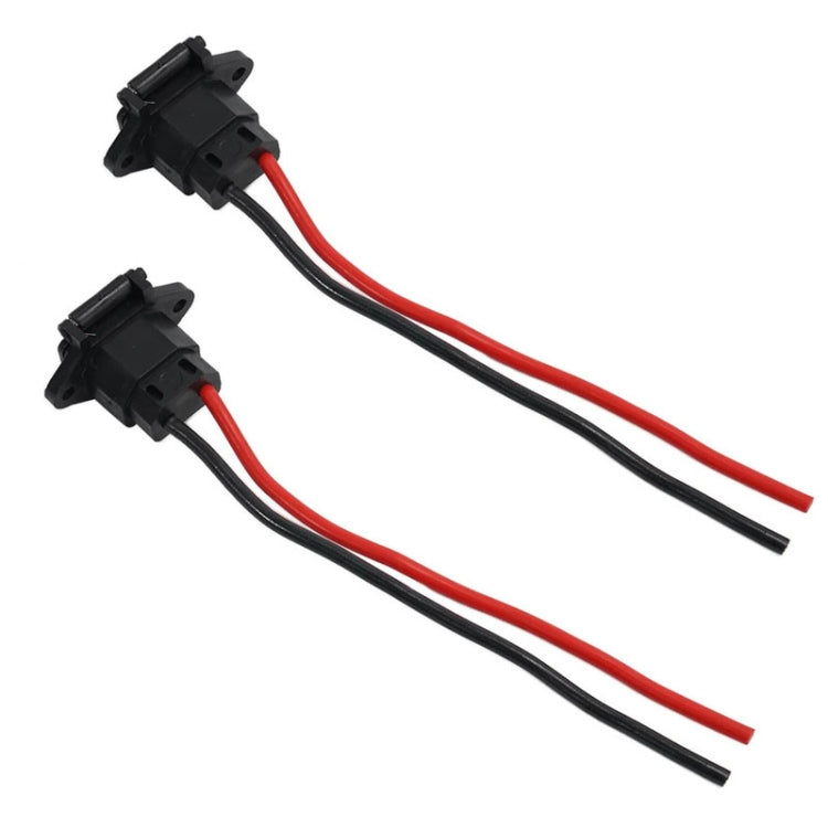 2pcs Electric Motorcycle Charging Port Three Hole Socket Charger