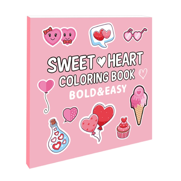 40 Sheets Cartoon Doodle Coloring Book Coloring Book for Children 4 Years and Older, Food, Sweet Heart, Underwater World, Animal World