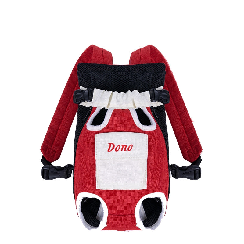 DONO Pet Four-legged Bag Outdoor Carrying Bag Breathable Backpack, Size: M(Red White)