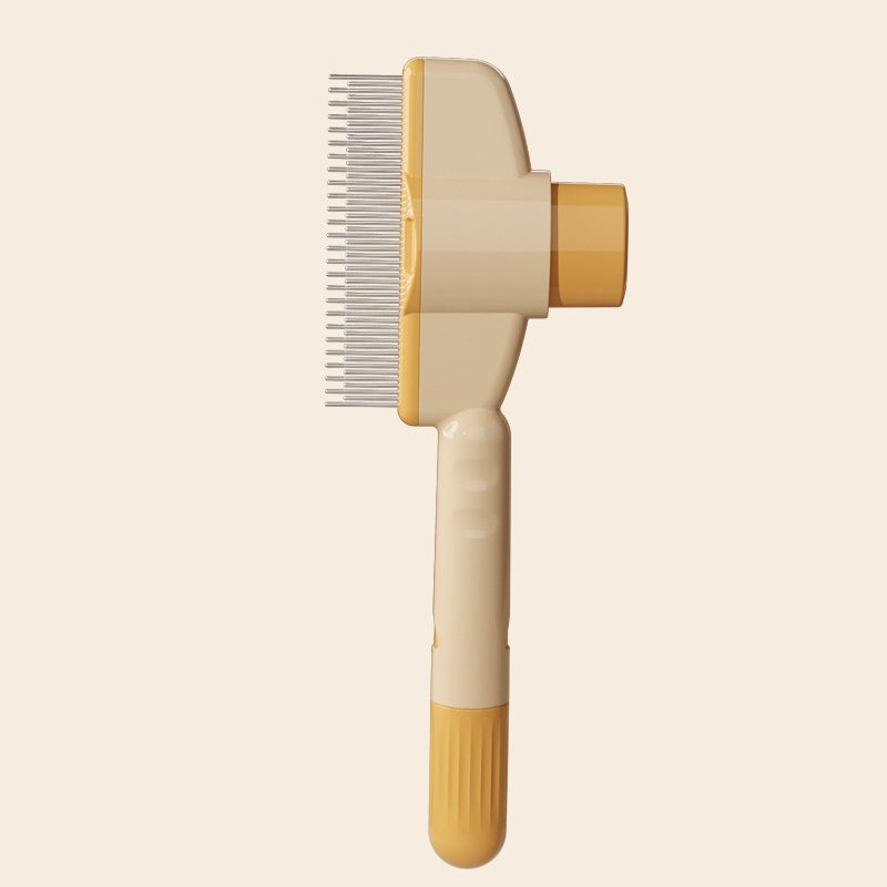 Knotting Hair Removal Cat Comb Pet Self-Cleaning Detangling Comb(Yellow)