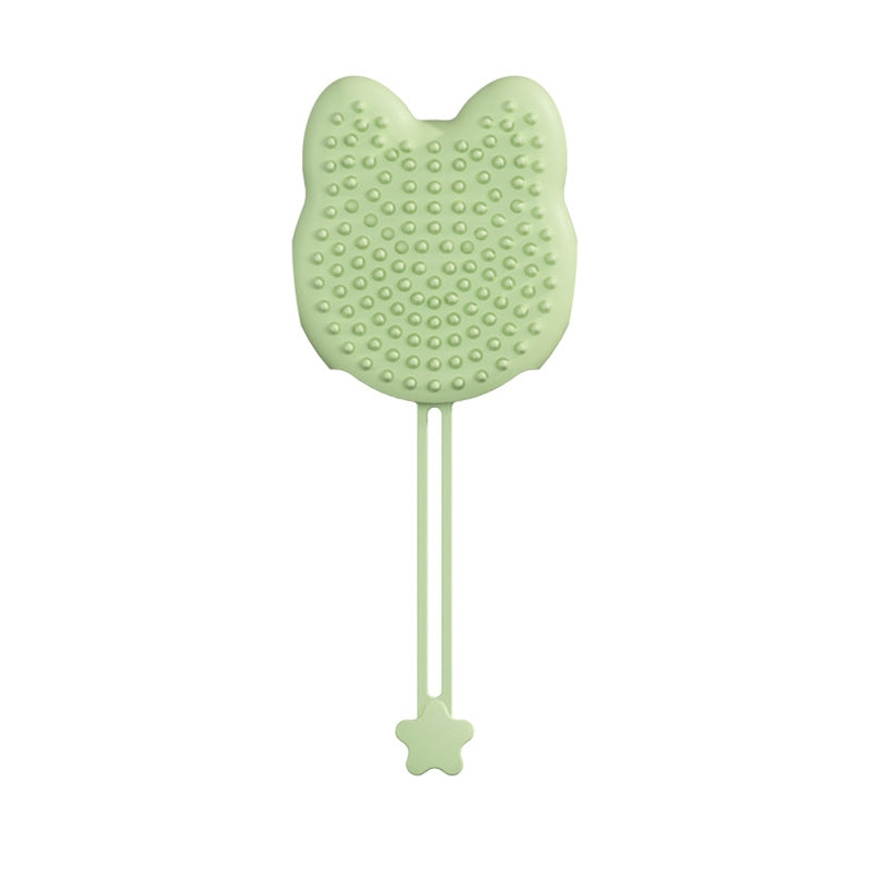 Pet Cleaning And Detangling Comb Cats And Dogs Bathing Brush, Color: Cats Ear Green