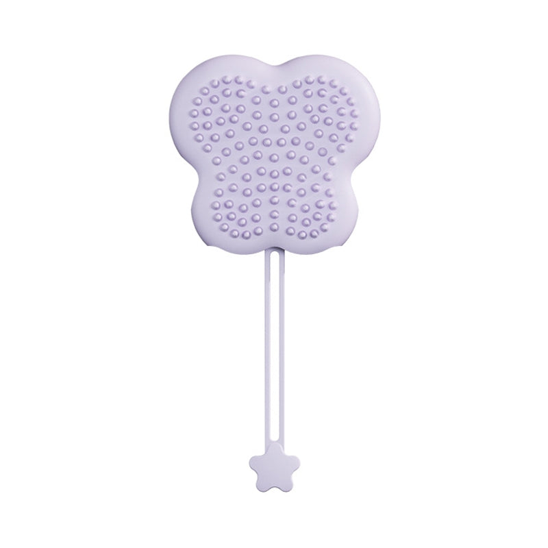 Pet Cleaning And Detangling Comb Cats And Dogs Bathing Brush, Color: Butterfly Purple