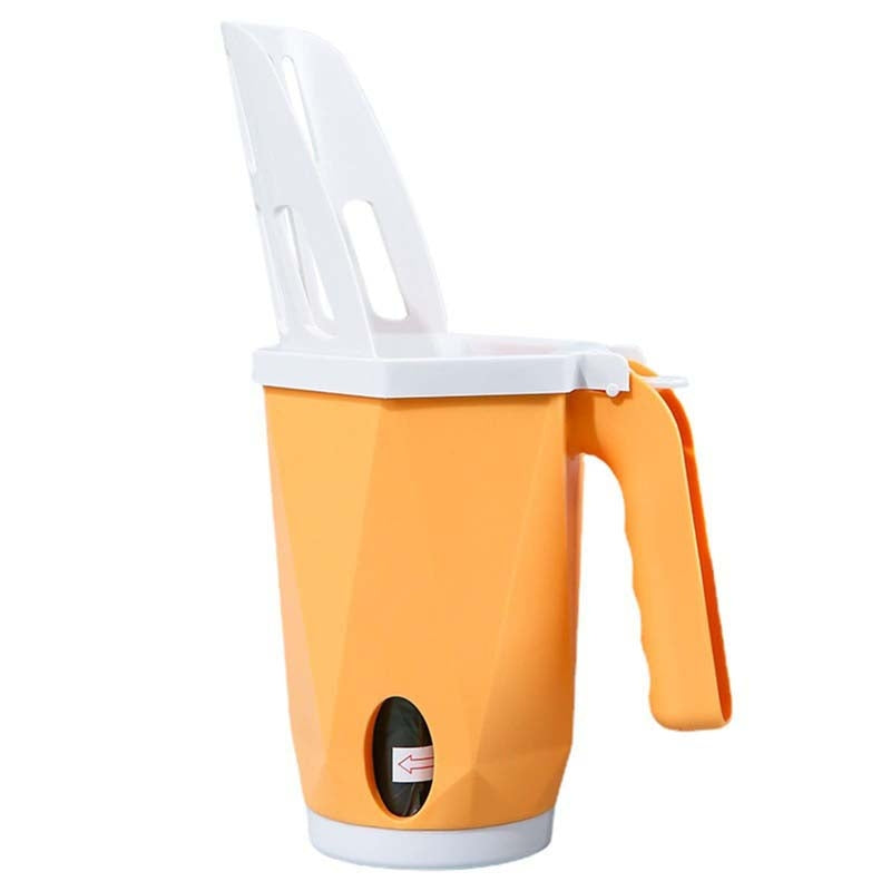Pet Integrated Litter Shovel Bottom Removable Poop Scooping Bin(Yellow)