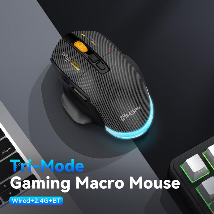 MKESPN W601 Silent Wireless Tri-mode Macro Gaming Mouse Carbon Fiber 1 ...