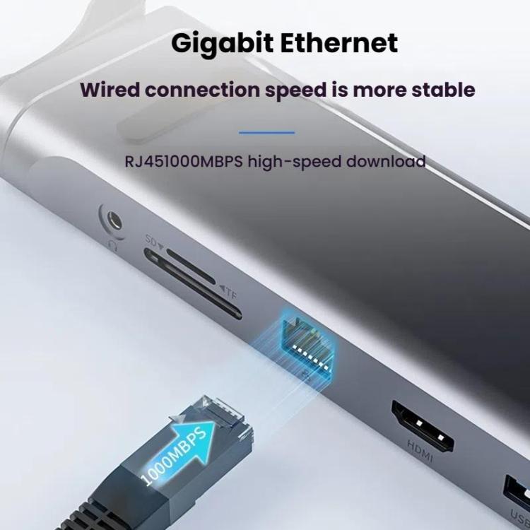 Hub Computer Shop 9 In 1 Hub Computer Stand Aluminum Alloy Folding PD Fast Charging With ...