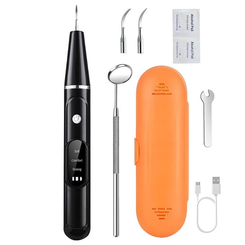 Pet Ultrasonic Teeth Cleaner Dog Tooth Brushing Kit Plaque Tartar Remover Dental Care Tool, Spec: With Gift Box Oral Mirror (Black)