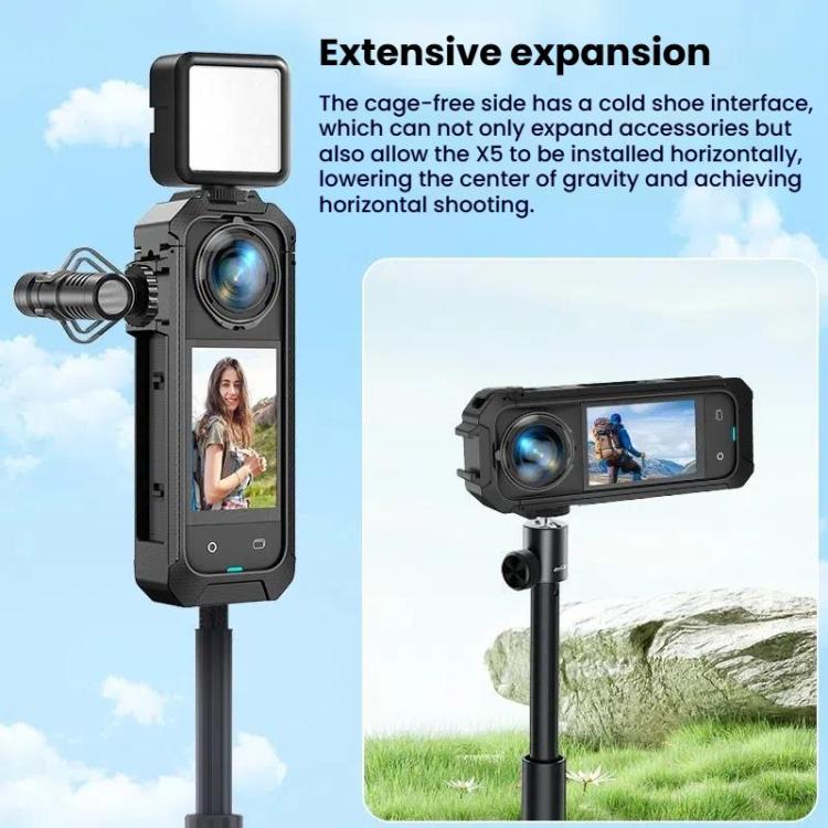 For Insta360 X5 Plastic Protective Frame Magnetic Quick-Release Camera ...