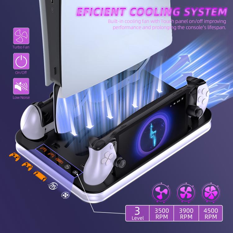 JYS Charging Display Station for PS5/PS5 Slim/PS Portal Dual Controlle ...