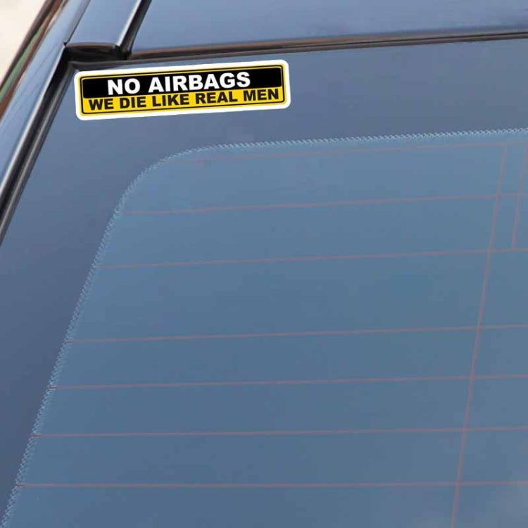 YJZT 2X Car Sticker Warning NO AIRBAGS WE DIE LIKE REAL MEN PVC Decal