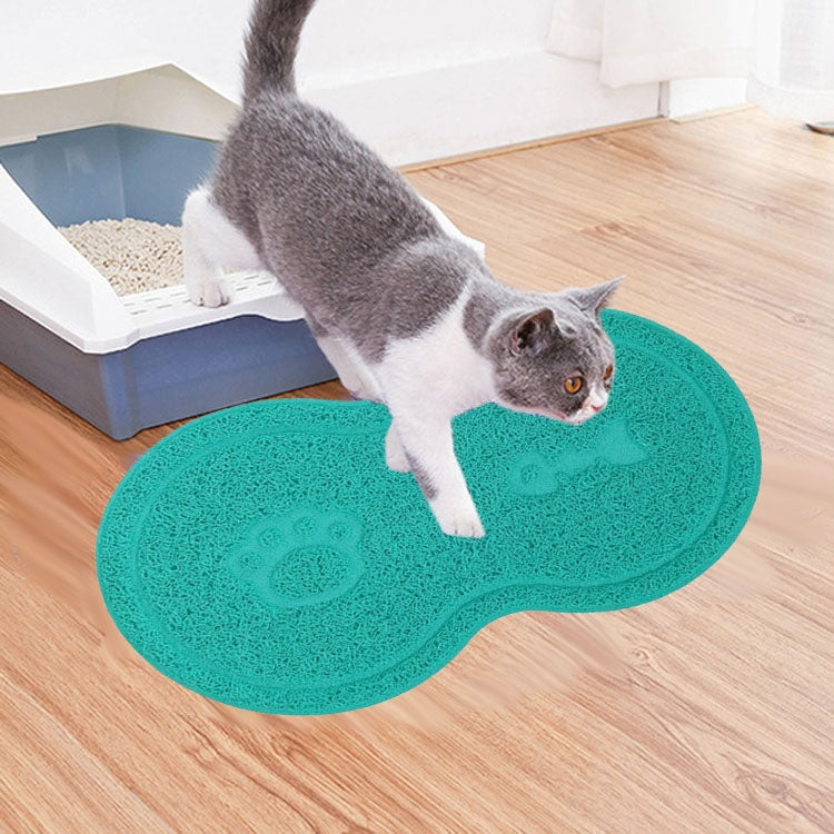 Lovely PVC Cat Litter Mat Eight-shaped  Anti-skid Placemat Pet Supplies, Lake Blue, Yellow Green, Rose Red, Gray, Pink, Light Blue, Beige