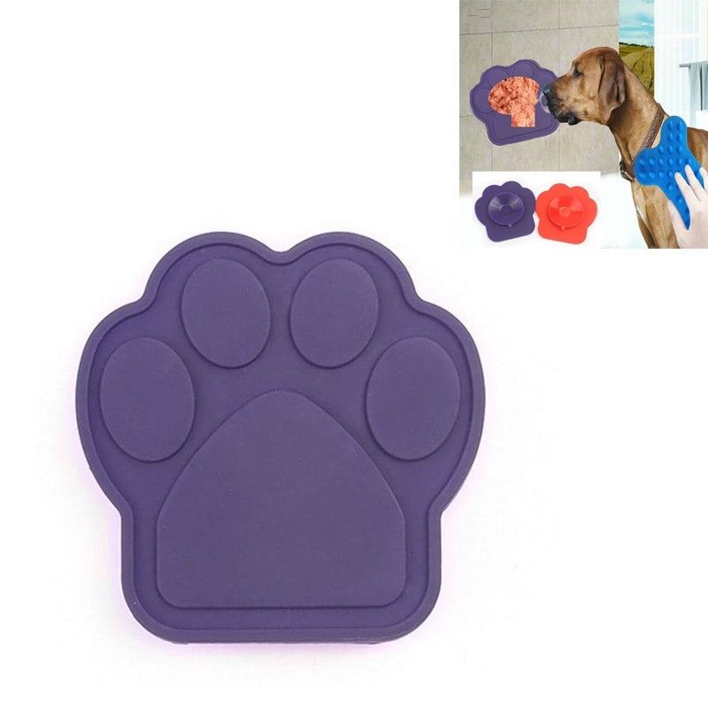 Pet Silicone Fixed Suction Cup Bowl Slow Eating Divert Attention Bath Products(Purple)