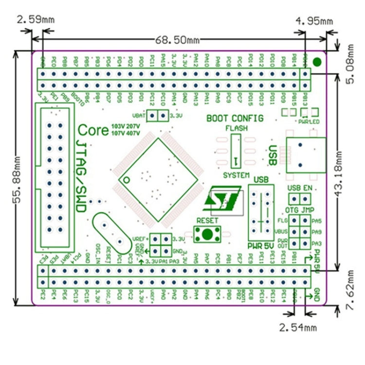 Waveshare Core103V, STM32F1 Core Board | Bulky Mart