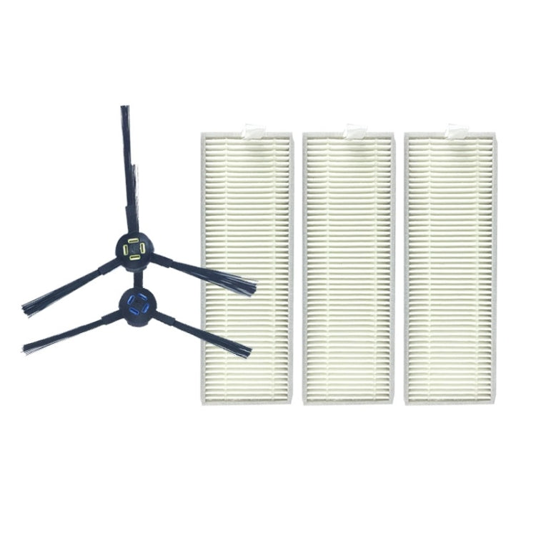 XI285 1 Pair I258 Side Brushes + 3 PCS I206 Filters for ILIFE X800 /