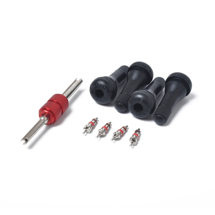 Snap-in Short Black Rubber Valve Stem (TR413) 4-Pack with Valve Core